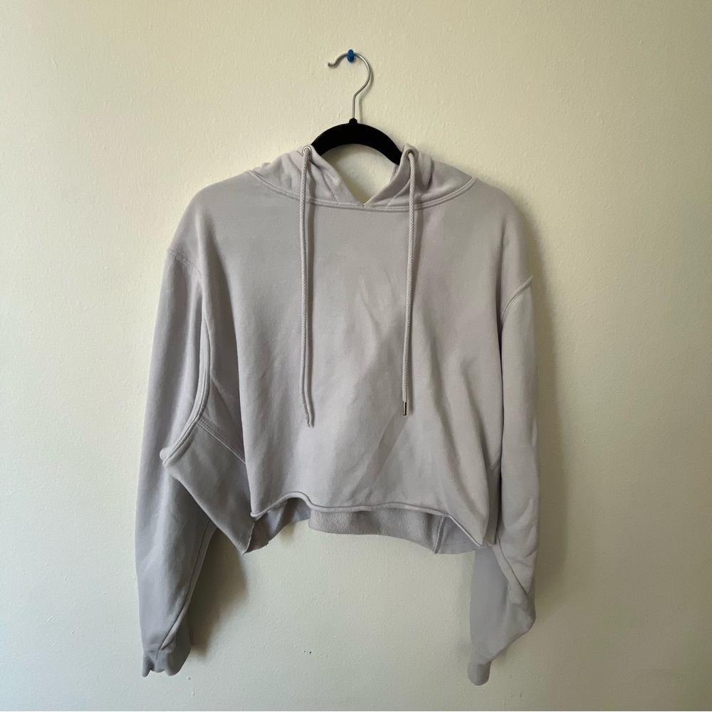 Light Gray Women's Cropped Hoodie